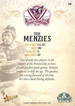 2008 NRL Centenary #146 Steve Menzies Back